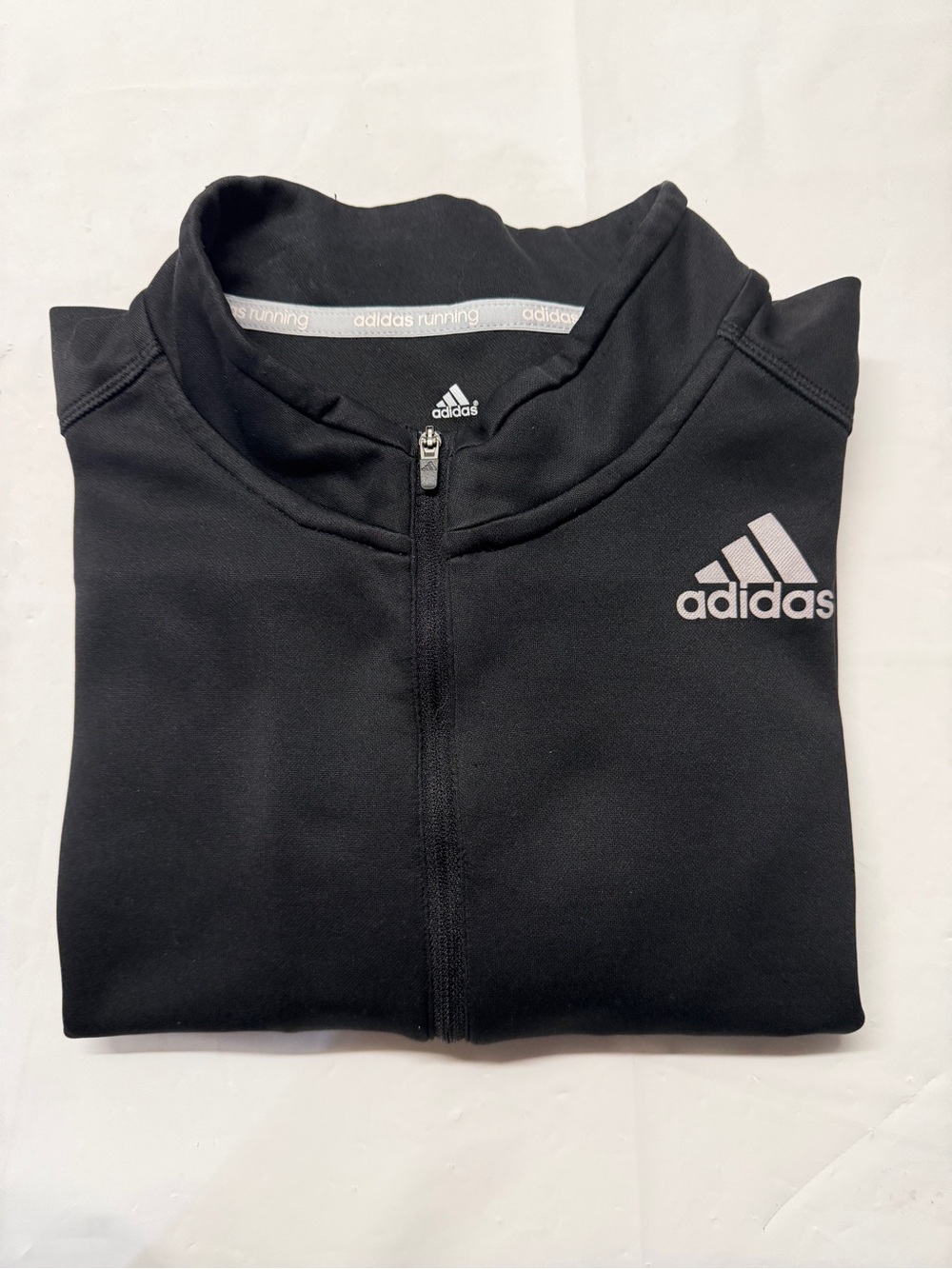 adidas Black Full-Zipā Training Top with White Logo